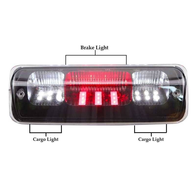 Bomusou Fit for 2004-2008 Ford F150 3rd Brake Light, for 2007-2010 Ford Explorer Sport Trac High Mount Brake Light Cargo Light for 7L3Z-13A613-B (Black Housing Clear Lens) - Image 3